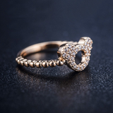 1.5ct Round Cut VVS1D Diamond Engagement Ring 14k Rose Gold Finish Mouse Cartoon