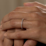 0.5ct Round Cut Moissanite Floating Bubble Prong Band 14k White Gold Plated
