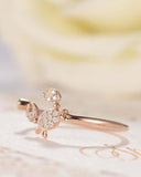 Open Crab Engagement Ring 0.5ct Round Cut VVS1D Diamond 14k Rose Gold Finish
