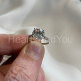 2.1ct Round Cut Moissanite Solitaire with Accents Ring 14K White Gold Plated