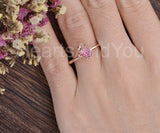 0.4ct Round Cut Simulated Purple Amethyst Sea Turtle Ring 14k Rose Gold Plated