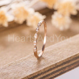 0.3ct Round Cut Moissanite Anniversary Women Wedding Band 14k Rose Gold Plated