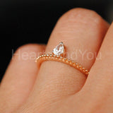 0.2ct Pear Cut Simulated Diamond Solitaire Engagement Ring 14K YellowGold Plated