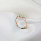 0.7ct Trillion Cut Morganite Engagement Ring Petite Cluster 14k Rose Gold Finish