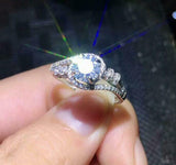 2.2ct Engagement Ring Round Cut Diamond Swirl Twist Design 14k White Gold Finish