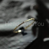 0.1ct Round Cut Moissanite Minimalist Women Wedding Band 14k Yellow Gold Plated