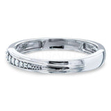 0.2ct Round Cut Moissanite Channel Set Women Wedding Band 14k White Gold Plated
