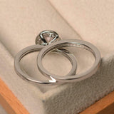 2ct Engagement Ring Round Cut Peach Morganite Bridal Set 14k White Gold Finish