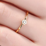 0.3ct Round Cut Diamond Engagement Ring Flower Dainty 14k Yellow Gold Finish