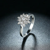 2.3ct Round Cut Diamond Engagement Ring 14k White Gold Finish Flower Solitaire