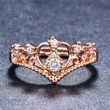 2ct Round Cut Diamond Engagement Ring 14k Rose Gold Finish Crown Milgrain Design