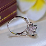2ct Round Cut VVS1D Diamond Unique Stylish Engagement Ring 14k White Gold Finish