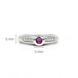0.5ct Round Cut Simulated Ruby Solitaire with Accents Ring 14k White Gold Plated