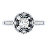 2ct Round Cut Diamond Engagement Ring 14k WhiteGold Over Antique Milgrain Floral