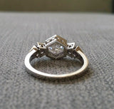 1.7ct Round Cut Diamond Vintage Antique Engagement Ring 18K White Gold Finish