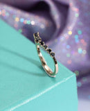 Anniversary Wedding Band 0.5ct Round Cut Black Diamond 14k Yellow Gold Finish