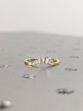 0.3ct Baguette Cut Simulated Diamond Curved Wedding Band 14k Yellow Gold Plated