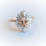 2ct Oval Cut Simulated Morganite Ballerina Engagement Ring 14k YellowGold Plated