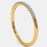 0.2ct Round Cut Moissanite Anniversary Women Wedding Band 14k Yellow Gold Plated
