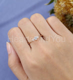 0.5ct Round Cut Moissanite Unique Cluster Engagement Ring 14k Rose Gold Plated