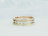 0.1ct Round Cut Moissanite Half Eternity Wedding Band 14k Yellow Gold Plated