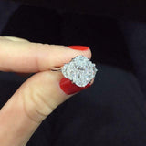 3.5ct Oval Cut Diamond Engagement Ring 14k White Gold Finish Solitaire Trilogy