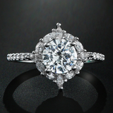 3ct Round Cut Diamond Engagement Ring 14k White Gold Finish Halo Trendy Design