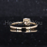 0.2ct Cushion Simulated Diamond Hidden Halo Solitaire Ring 14k YellowGold Plated