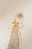 0.2ct Round Cut Moissanite Crown Minimalist Engagement Ring 14k Gold Plated