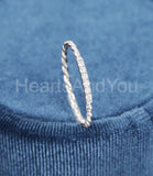 0.2ct Round Cut Moissanite Twisted Minimal Engagement Ring 14k White Gold Plated