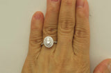 4Ct Oval Cut Diamond Solitaire Engagement Double Halo Ring 14K White Gold Finish