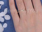 0.5ct Princess Simulated Diamond Solitaire Minimalist Ring 14k YellowGold Plated