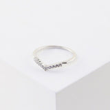 0.3ct Round Cut Moissanite Curved Stackable Wedding Band 14k White Gold Plated