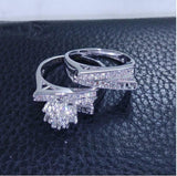 2.5ct Round Cut Diamond Engagement Ring 14k White Gold Finish Floral Bridal Set