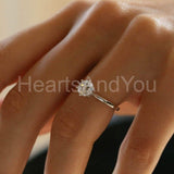 0.5ct Round Cut Moissanite Solitaire Women Engagement Ring 14k White Gold Plated