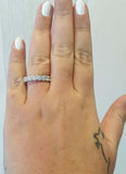 2.3ct Round Diamond Eternity Wedding Anniversary Ring Band 14k White Gold Finish
