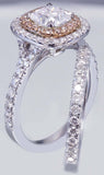 Double Halo Bridal Set Engagement Ring 2ct Cushion Diamond 18k White Gold Finish