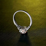 2.15ct Emerald Cut Peach Morganite Halo Split Shank Ring 14k White Gold Finish