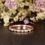 Half Eternity Wedding Band 0.75ct Round Cut VVS1D Diamond 14k Rose Gold Finish