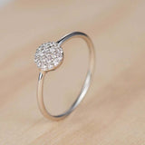 1ct Round Cut Diamond Engagement Ring Promise Minimalist 14k White Gold Finish