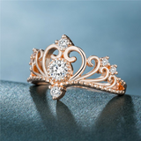 1.2ct Round Cut Diamond Engagement Ring 14k Rose Gold Finish Fancy Crown Design