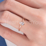 0.3ct Pear Cut Simulated Peach Morganite Solitaire Ring 14k Rose Gold Plated