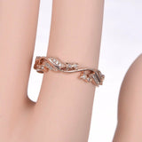 Floral Antique Wedding Ring Band 1ct Round Cut VVS1 Diamond 14k Rose Gold Finish