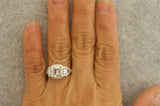 5Ct Emerald Cut DVVS1 Diamond Gatsby Halo Engagement Ring 14K White Gold Finish