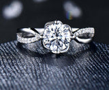 2.2ct Engagement Ring Round Cut Diamond Infinity Design 14k White Gold Finish