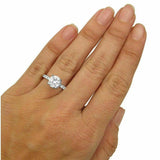 2.5ct Round Diamond Hidden Halo Solitaire Engagement Ring 18K White Gold Over