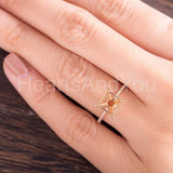 0.5ct Princess Stone Ring Setting Round Simulated Semi Mount 14k RoseGold Plated
