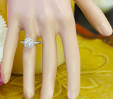 Halo Floral Solitaire Engagement Ring 2ct Round Cut Diamond 14k WhiteGold Finish