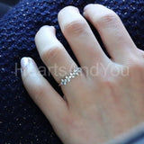 0.3ct Round Cut Moissanite Stackable Women Wedding Band 14k White Gold Plated