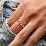 0.1ct Round Cut Moissanite Moon Crescent Engagement Ring 14k Rose Gold Plated
